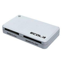 Ecola宜客萊 Mego魅格時尚多合一USB2.0讀卡器CRD MG206SV 銀色小巧的便攜存儲伴侶